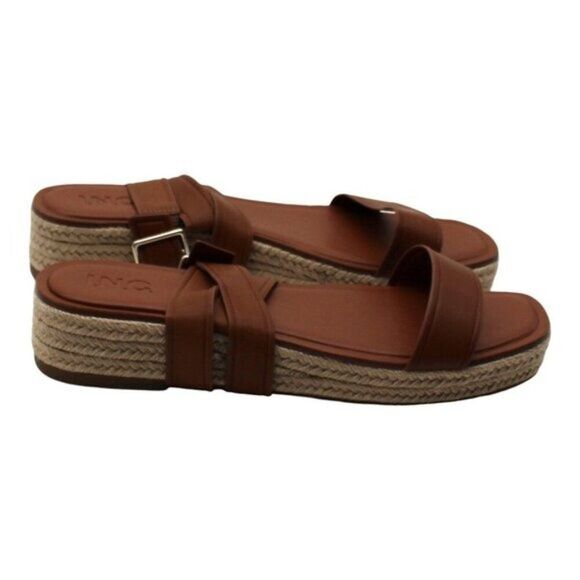 Inc Womens Brown 1 Platform Padded Ankle Strap Espadrille Shoes - Picture 4 of 9